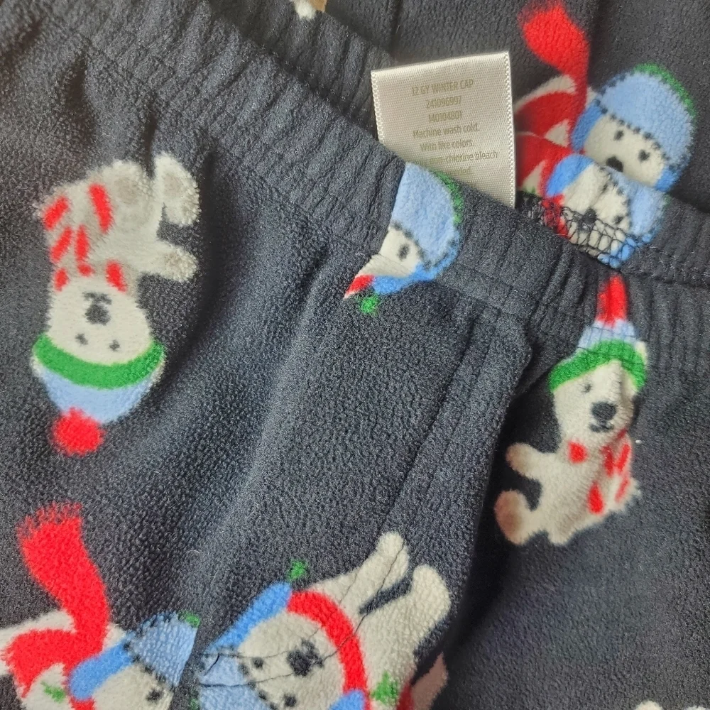 Gymboree 2Pc Black Fleece Winter Christmas Holiday Pajamas Pjs Size XS (3-4) Boy
